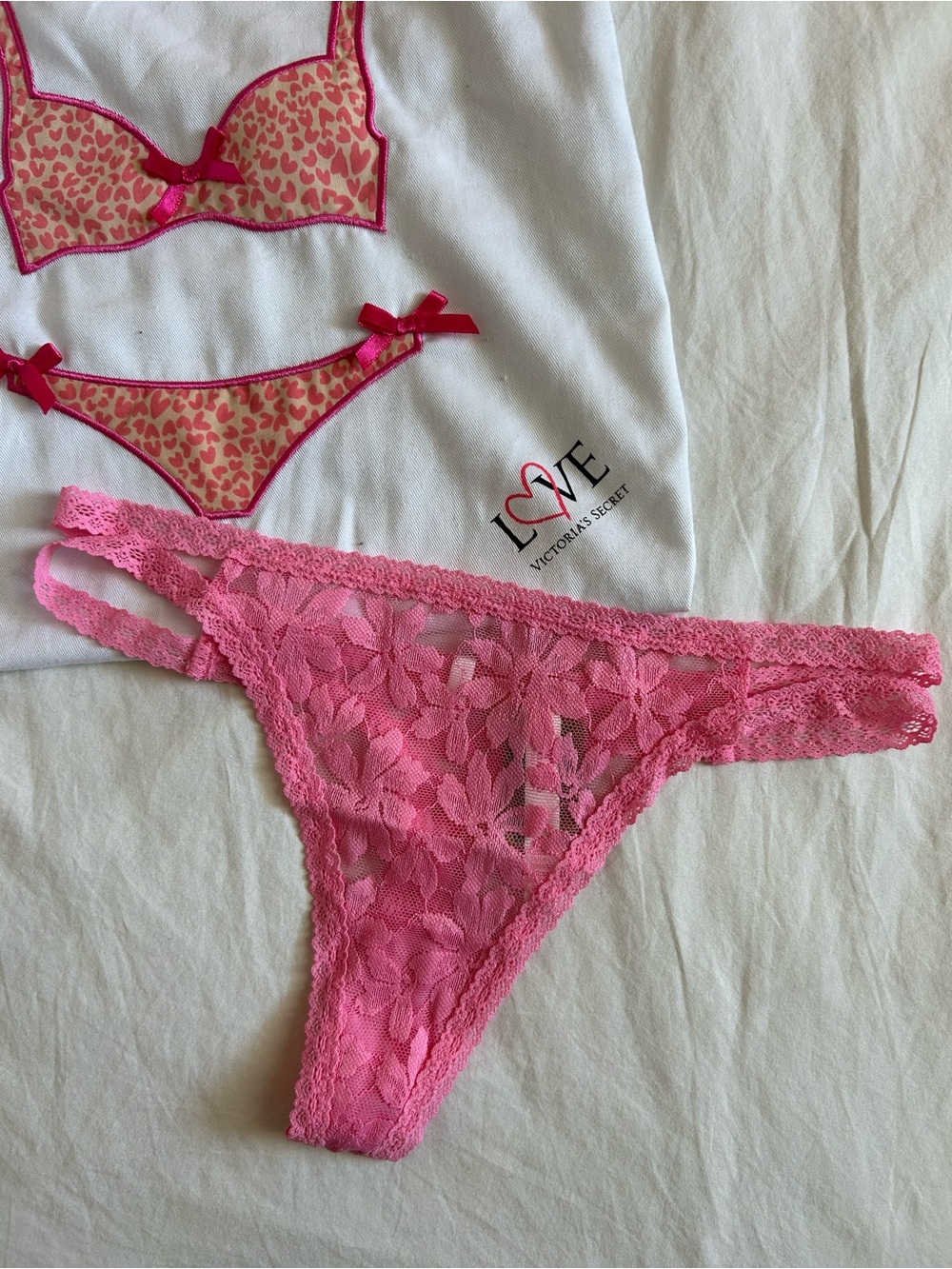 Victoria's Secret Pink Lace Thong Panty